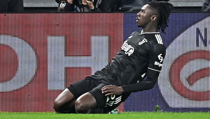 Kean esulta dopo il gol del 2 a 0 alla Lazio
