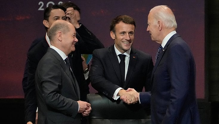 Olaf Scholz, Emmanuel Macrone&nbsp; Joe Biden al G20 a Bali