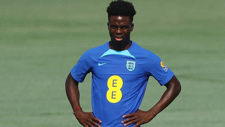 Bukayo Saka al Mondiale in Qatar con l'Inghilterra
