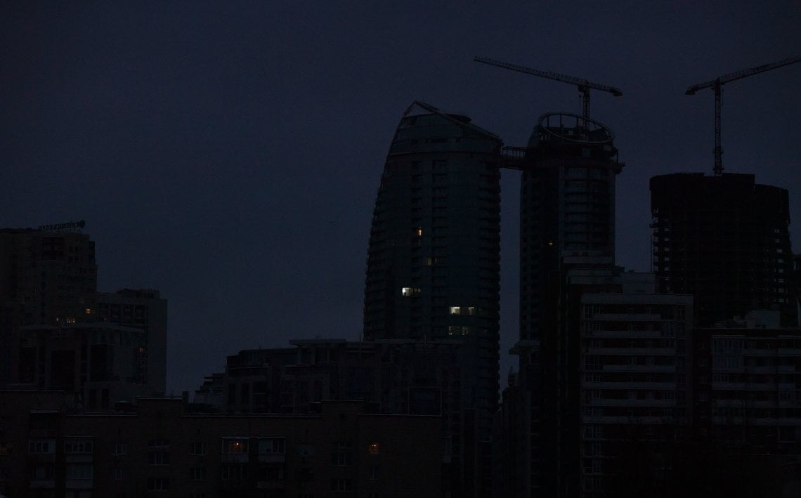 Kiev durante uno dei blackout parziali