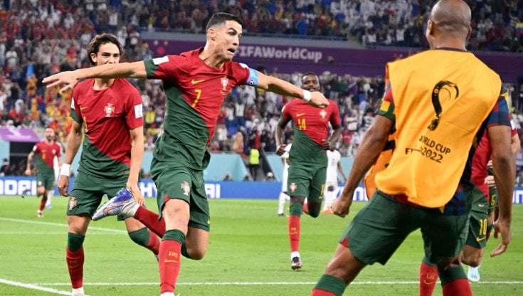 Ronaldo esulta dopo il gol su rigore