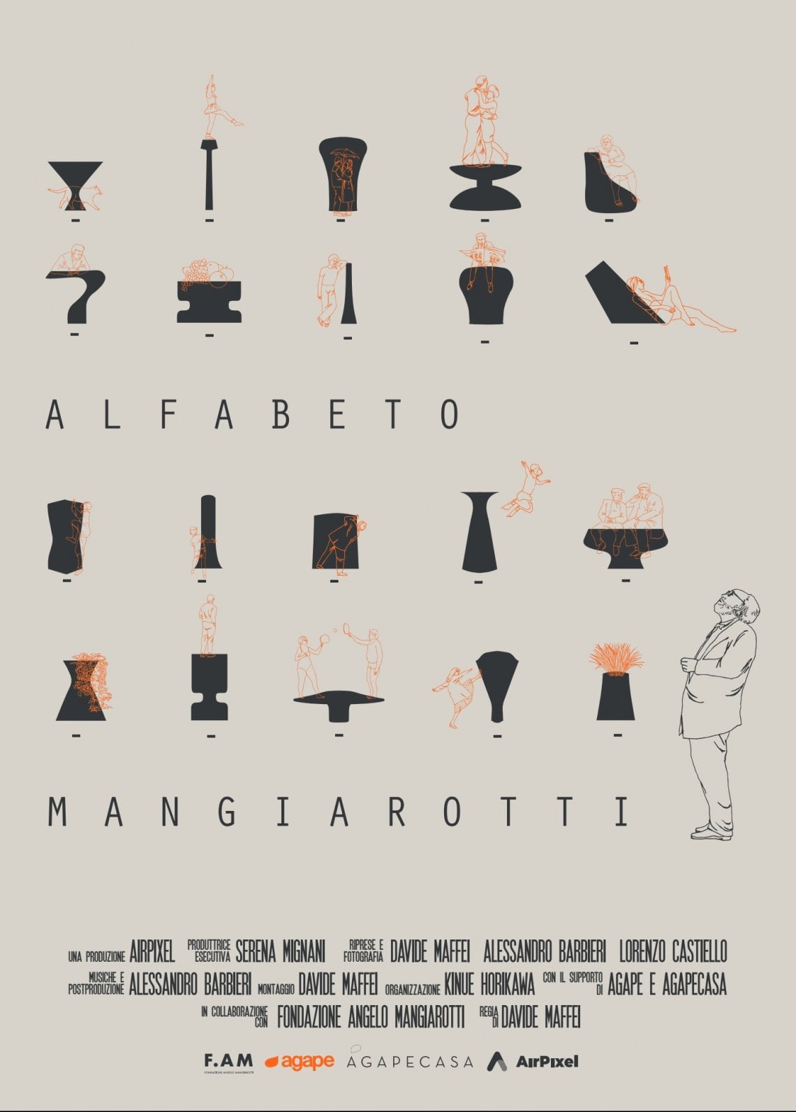 Poster del docufilm "Alfabeto Mangiarotti" di Davide Maffei