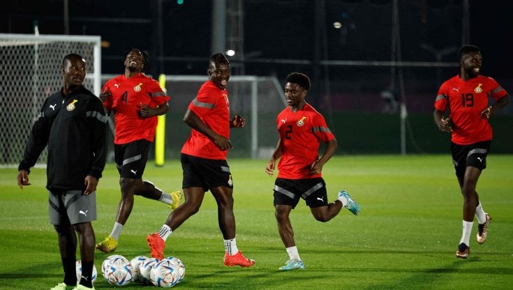 I giocatori del Ghana in allenamento