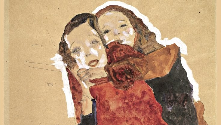 Egon Schiele, Due ragazze, 1911