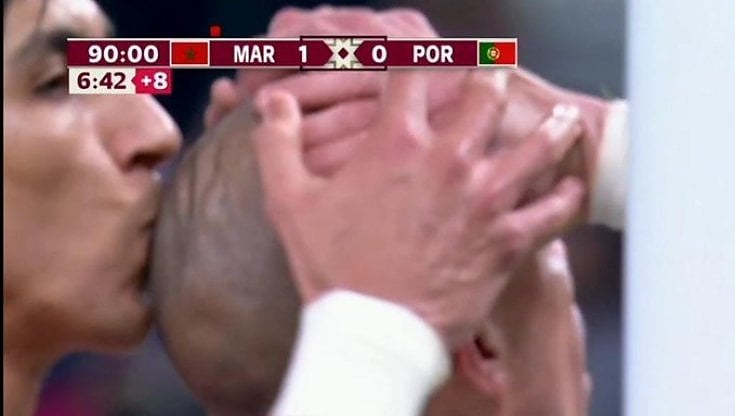 El Yamiq e il bacio alla pelata di Pepe: così è finita Marocco-Portogallo