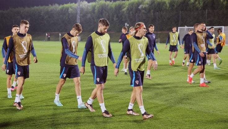 I giocatori croati in allenamento