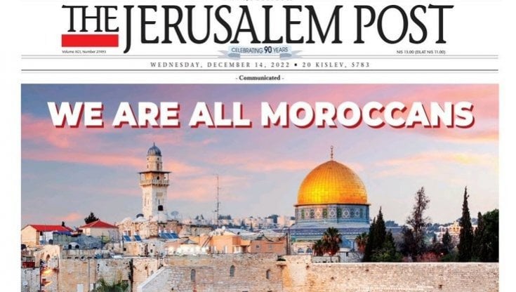 "Siamo tutti marocchini": la prima pagina storica del The Jerusalem Post