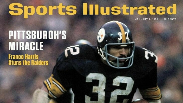 Una copertina dell'epoca di Sports Illustrated dedicata agli Steelers e al suo campione, Franco Harris