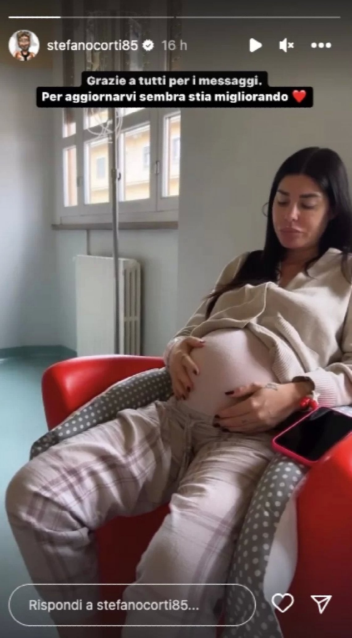 L'immagine postata da Stefano Corti attraverso le storie del suo account Instagram