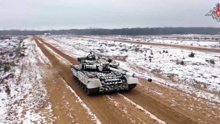 Un'mmagine diffusa dal Ministero della Difesa russo sulle esercitazioni militari congiunte in Bielorussia