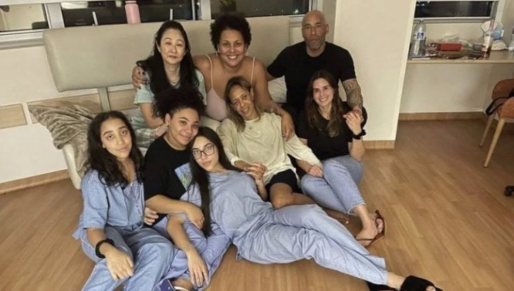 La famiglia di Pel&eacute; all'ospedale Albert Einstein di San Paolo