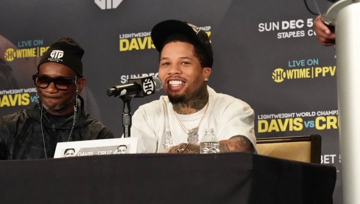 Gervont Davis durante una conferenza stampa