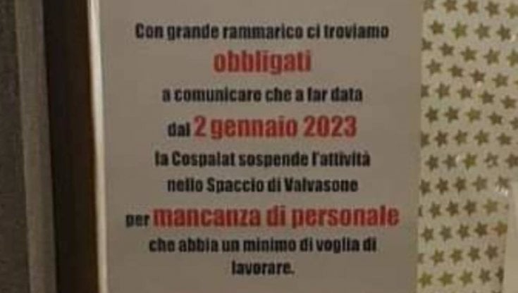 Valvasone, negozio Cospalat chiude: "Manca personale con voglia di lavorare". Scoppia la polemica