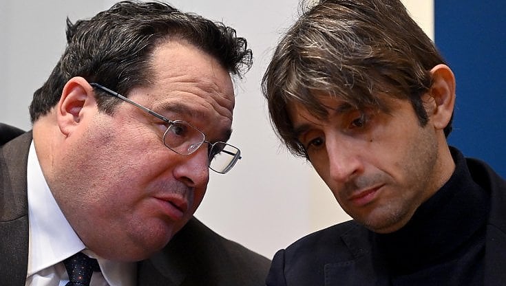 Claudio Durigon (a sinistra), sottosegretario leghista al Lavoro, con Giovanni Donzelli (FdI)