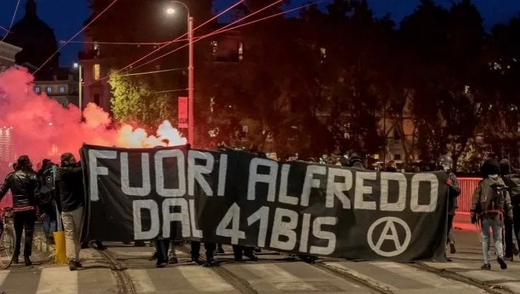 Una manifestazione pro-Cospito