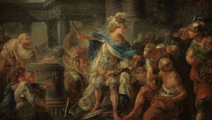 Alessandro Magno recide il nodo gordiano di Jean-Simon Berth&eacute;lemy (1743&ndash;1811)