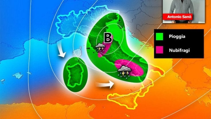 Previsioni meteo: maltempo verso il centro-sud, poi torna l'anticiclone