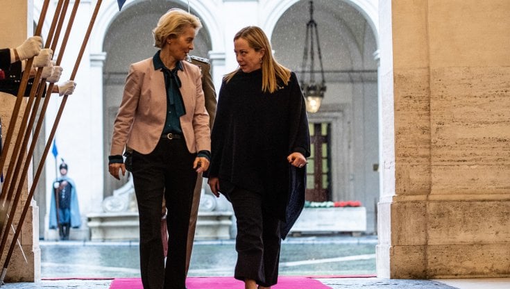 Ursula von der Leyen e Giorgia Meloni a Palazzo Chigi