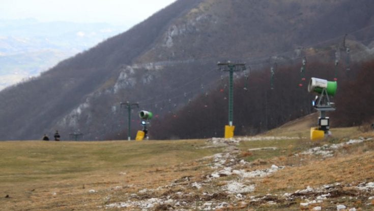 Impianti senza neve nei Monti Sibillini, Marche
