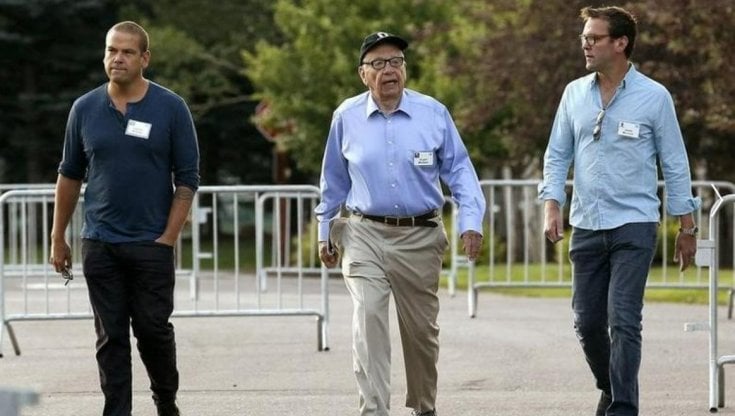 Da sinistra Lachlan, Rupert e James Murdoch