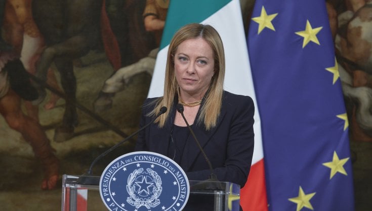 Roma, la presidente del Consiglio Giorgia Meloni a Palazzo Chigi