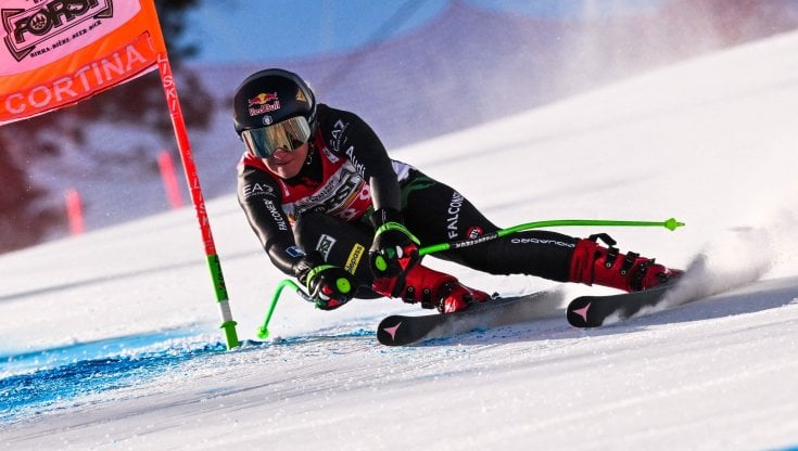 Sofia Goggia in gara a Cortina