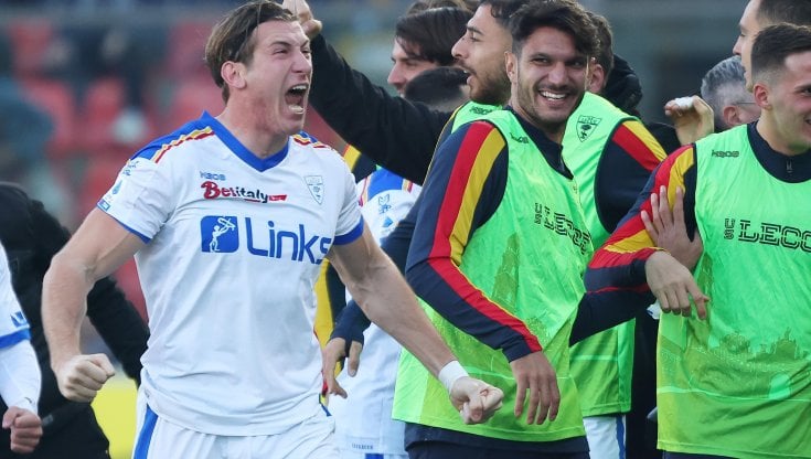 Federico Baschirotto esulta dopo il gol