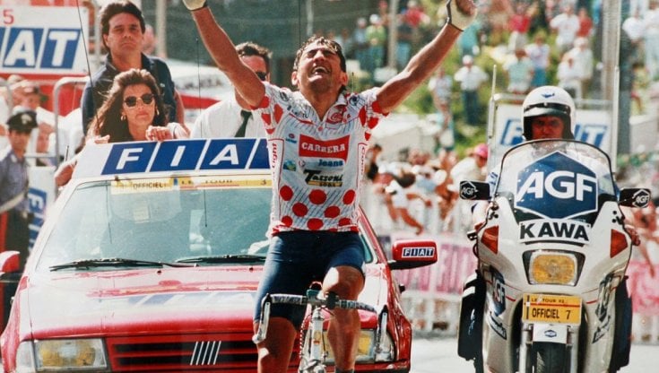 L'arrivo trionfale di Chiappucci al Sestriere nel Tour del 1992