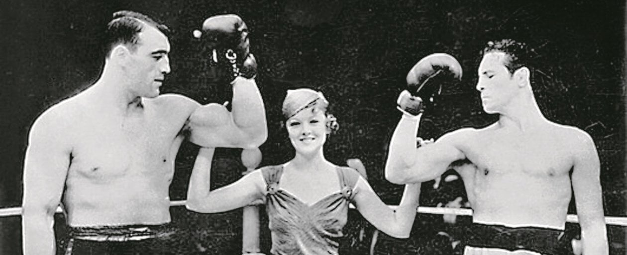 Primo Carnera e Max Baer con Myrna Loy nel1933
