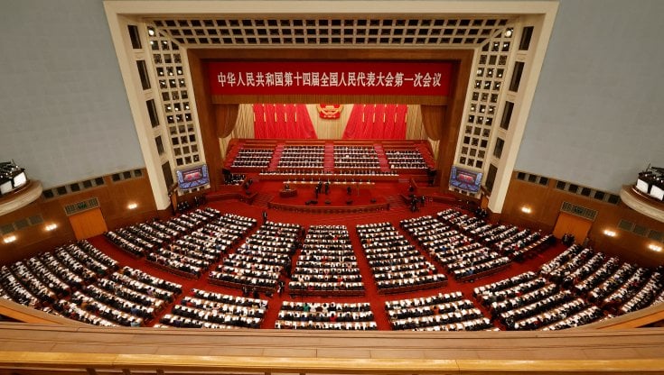 La Grande sala del popolo all'apertura dell'Assemblea nazionale