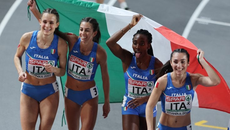 Le azzurre della 4x400, argento europeo