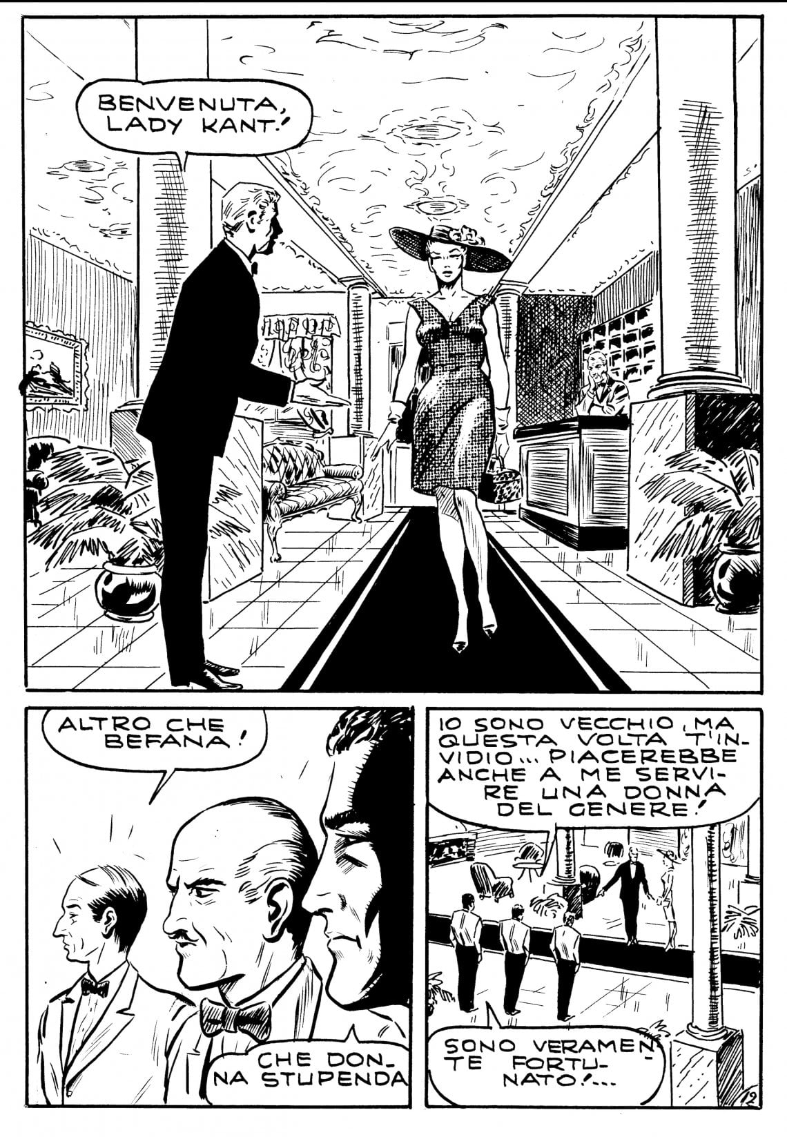 Prima comparsa di Eva Kant nella versione originale del 1963. Per tutte le immagini: copyright Astorina