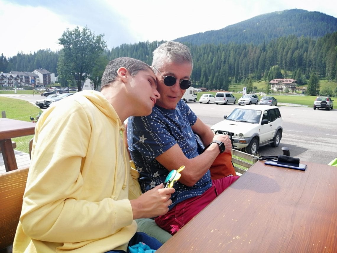 Tommaso con il padre, Remo Pimpinelli