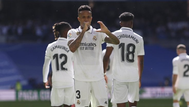 Militao esulta dopo il gol