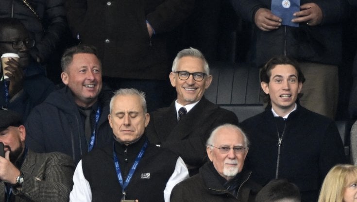 Gary Lineker sugli spalti a Leicester