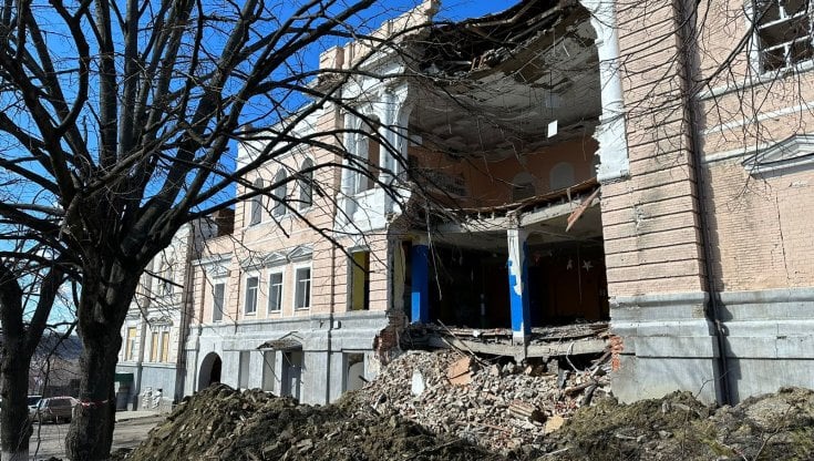 &nbsp;Edifici distrutti a Kupiansk