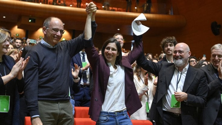 Enrico Letta, Elly Schlein e Stefano Bonaccini
