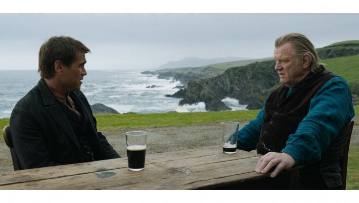 Colin Farrell&nbsp;(a sinistra)&nbsp;e Brendan Gleeson sono rispettivamente P&aacute;draic e Colm&nbsp;nel film Gli spiriti dell&rsquo;isola&nbsp;di Martin McDonagh