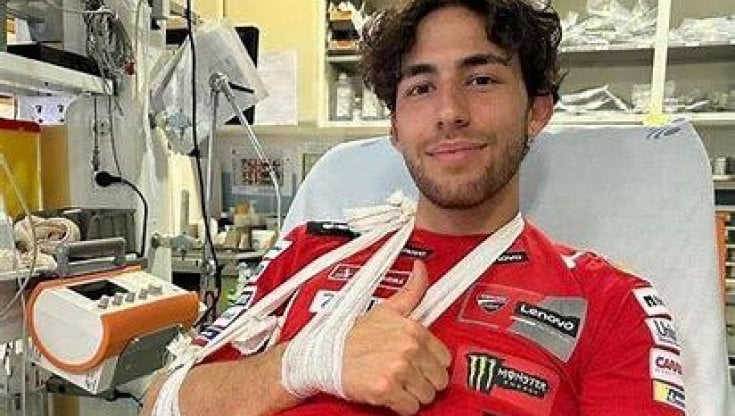 Enea Bastianini dopo l'incidente di Portimao