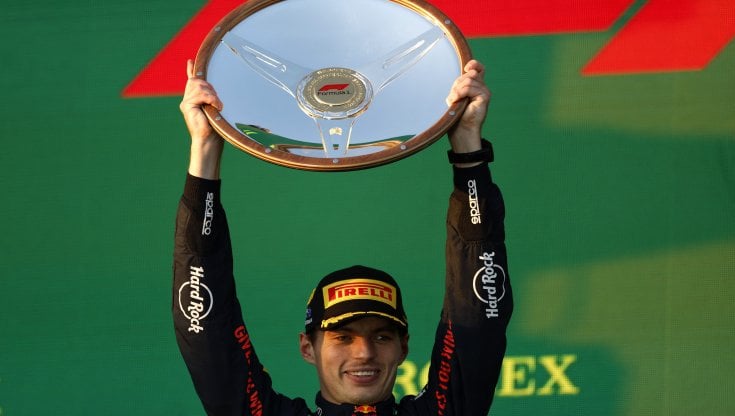 Max Verstappen sul podio