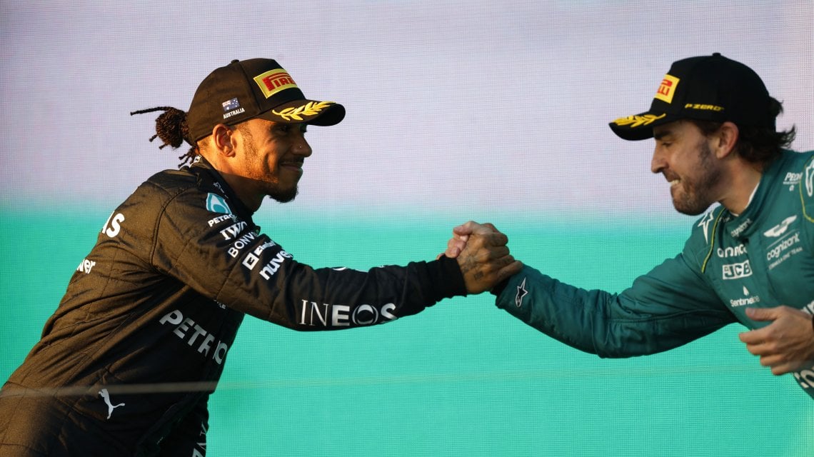 Hamilton e Alonso sul podio