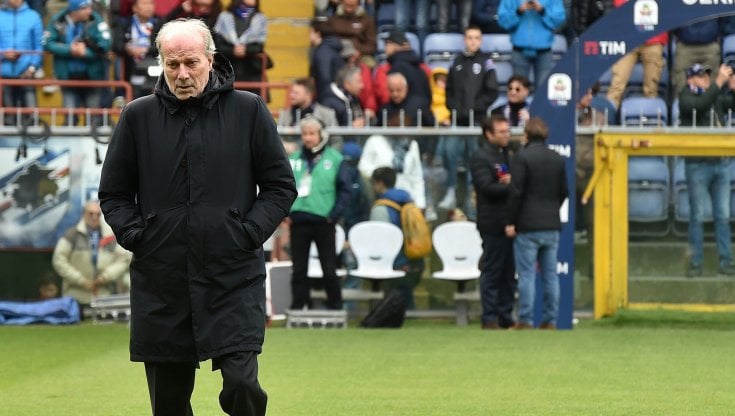 Walter Sabatini, umbro, oggi ha 67 anni.&nbsp;In questa foto del 2019 &egrave; allo stadio Ferraris&nbsp;di Genovail giorno del derby Sampdoria-Genoa&nbsp;(Getty images)