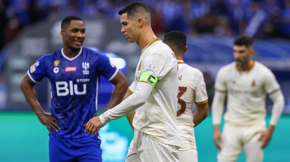Cristiano Ronaldo durante il match perso con l'Al Hilal