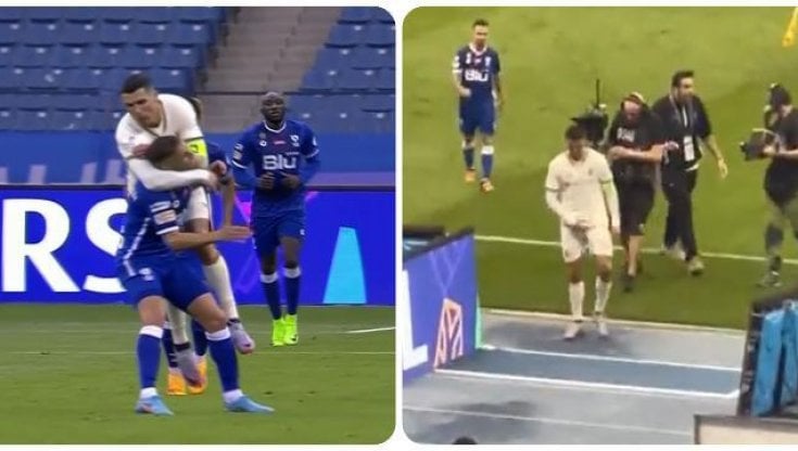 I gesti di Ronaldo durante Al Hilal-Al Nassr