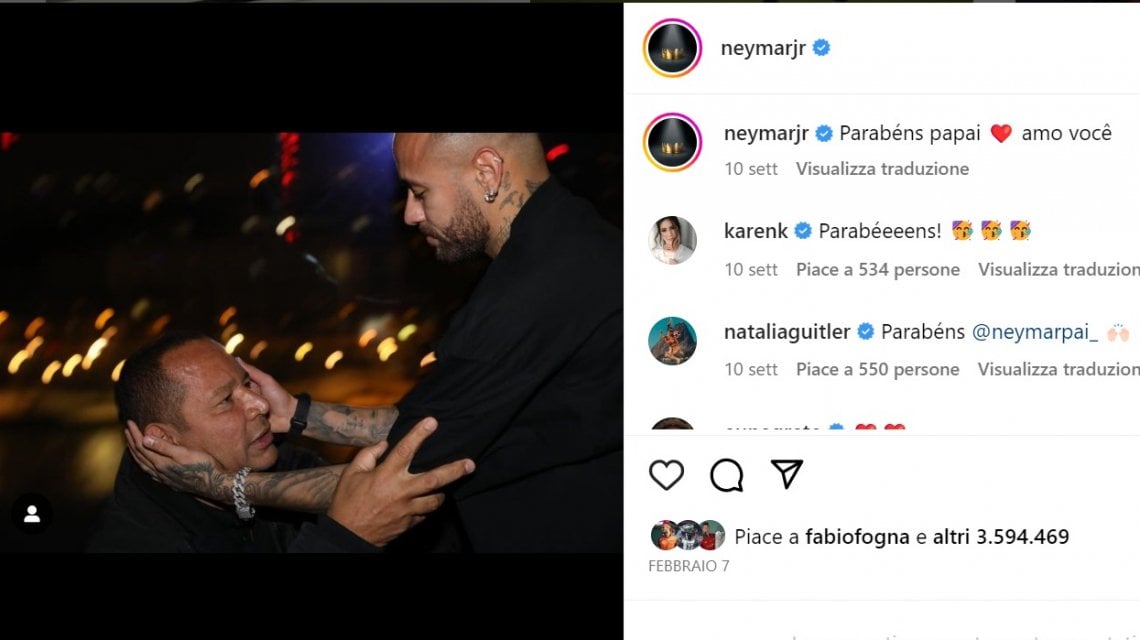 Col padre Neymar Santos jr (Instagram neymarjr)