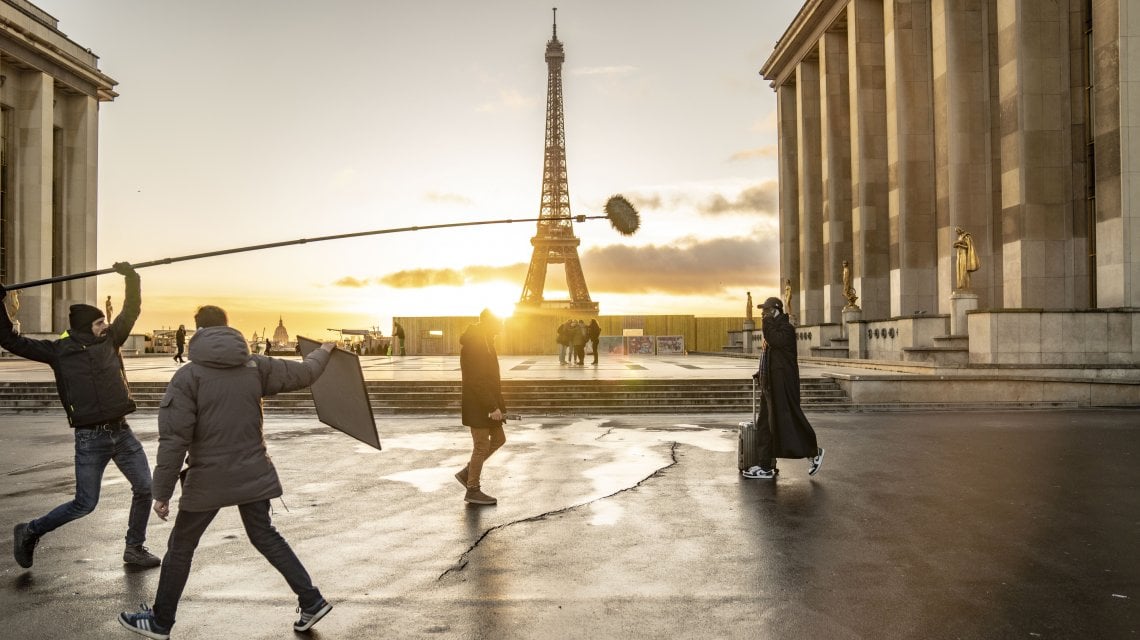 Omar Sy sul set a Parigi