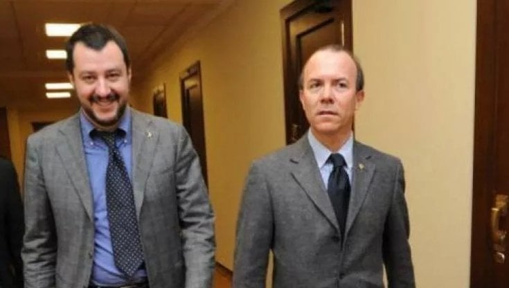 Matteo Salvini con Gianluca Savoini 
