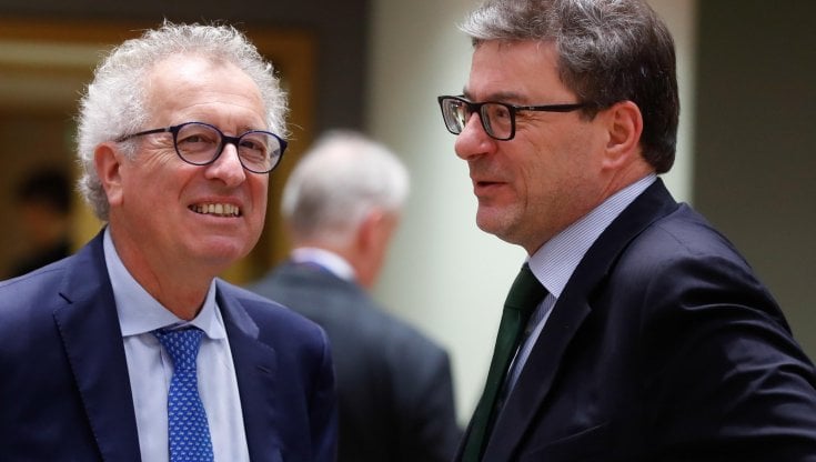 Il direttore del mes Pierre Gramegna con il ministro Giancarlo Giorgetti