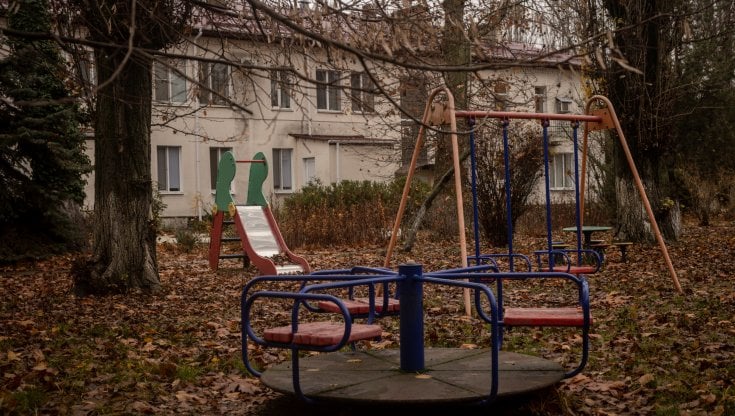 il giardino dell&rsquo;ospedale pediatrico regionale di Kherson, in Ucraina. Chris McGrath/Getty Images