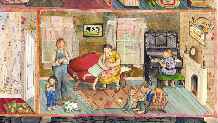 Illustrazione di Sophie Blackall tratta da Canto per una casa ritrovata
